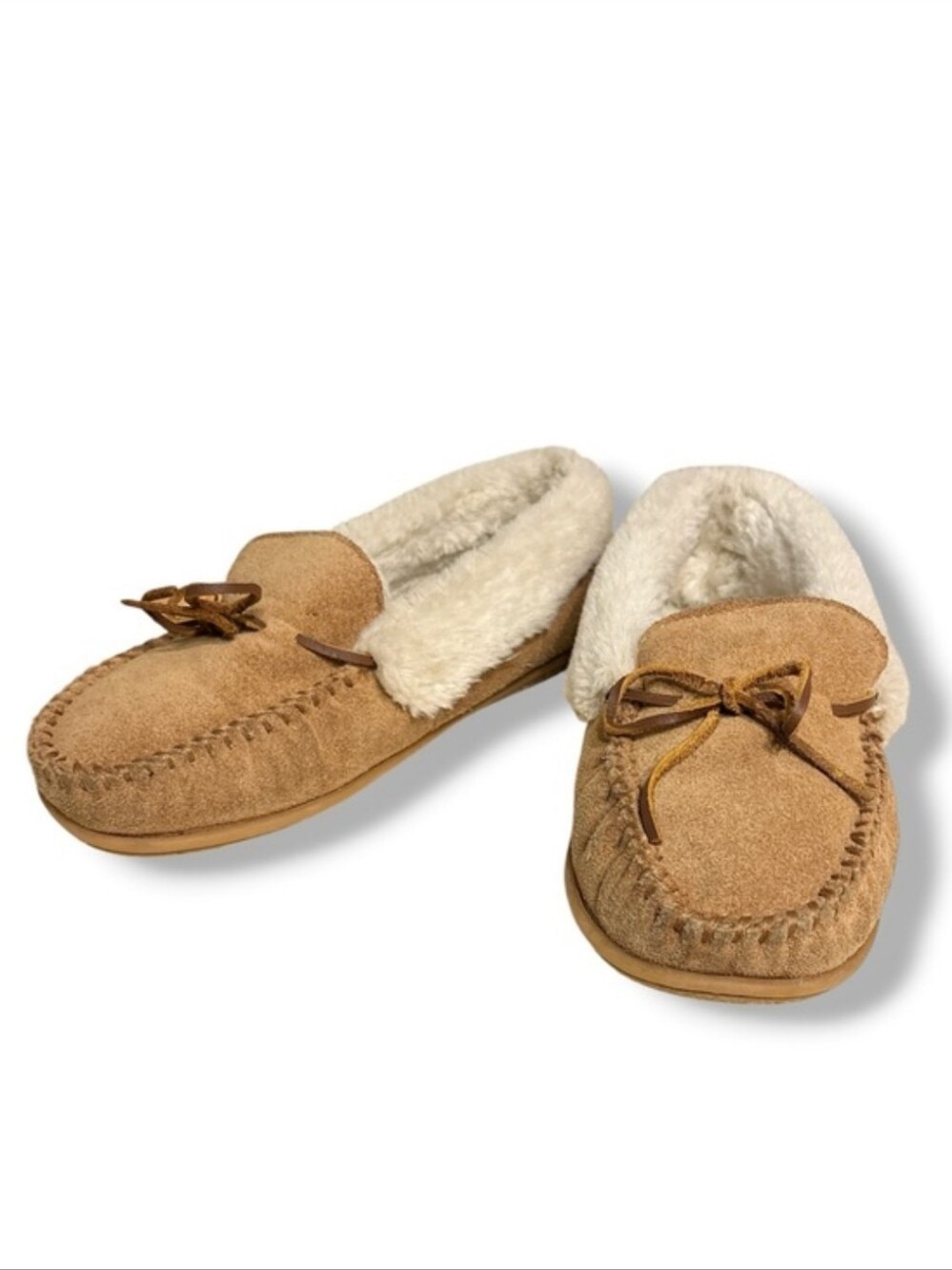 MINNETONKA Tan Alpine Moccasin Slippers Size 8